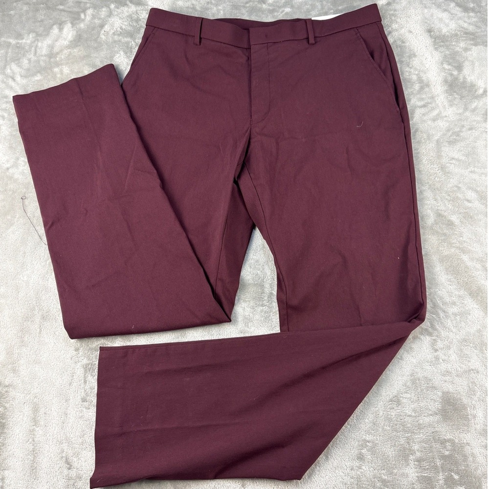 Tommy Hilfiger Pants Mens 33x32 THFlex Tate Wine Stretch NEW
